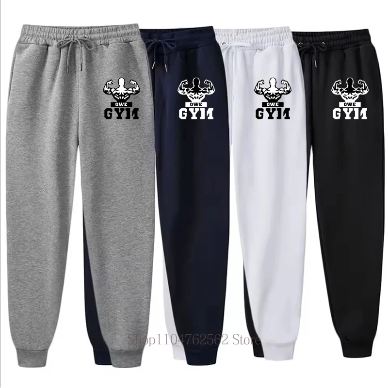 

Спортивные брюки-джоггеры с принтом для мужчин и женщин, осенне-зимние, повседневные, высококачественные, флисовые, для активного отдыха, бега, спорта, на шнурке