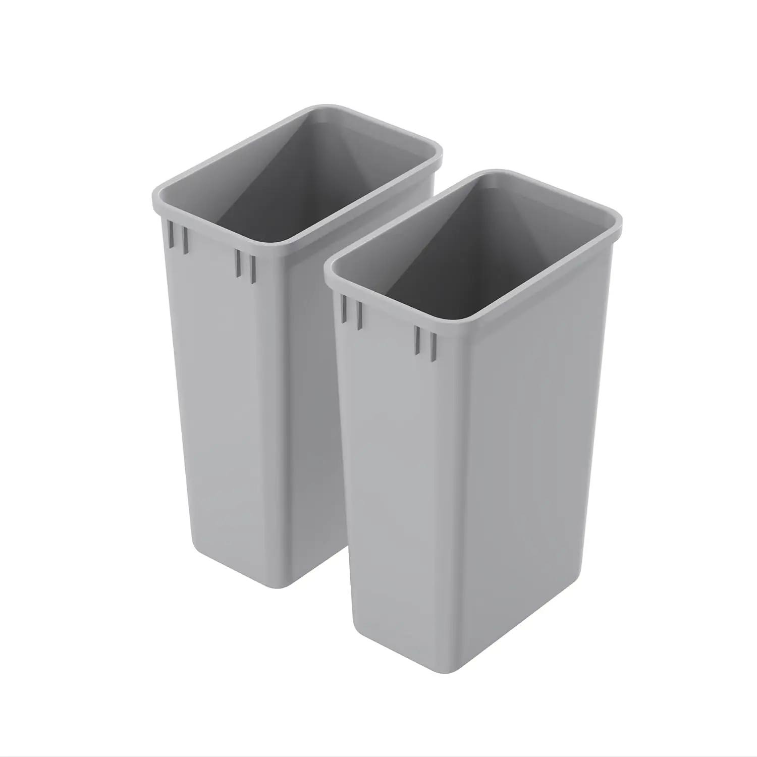 

50Qt Stackable Trash Container, 13Gal Plastic Wastebasket for Kitchen Bathroom Office, Fits Under Sink Desk Grey 2 Pack