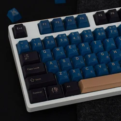 GMK 129-Tasten Blue Samurai Englische Tastenkappen DYE SUB Mx Switch Mechanische Spieltastatur Cherry Profile Keycap ISO ENTER Anne GK61