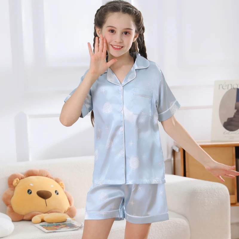Pajamas for children Set Spring and Autumn Cartoon Pattern Short sleeved Summer Comfortable children\'s sleepwear loungewear
