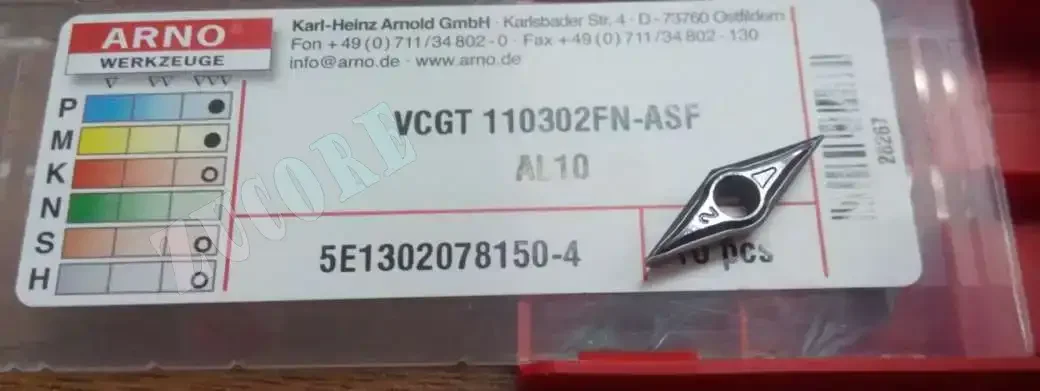 الألمانية ARNO المستوردة VCGT110302FN-ASF AL10 الدائرة الخارجية R0.2/0.4/35 درجة أداة القطع الدقيقة الحبوب