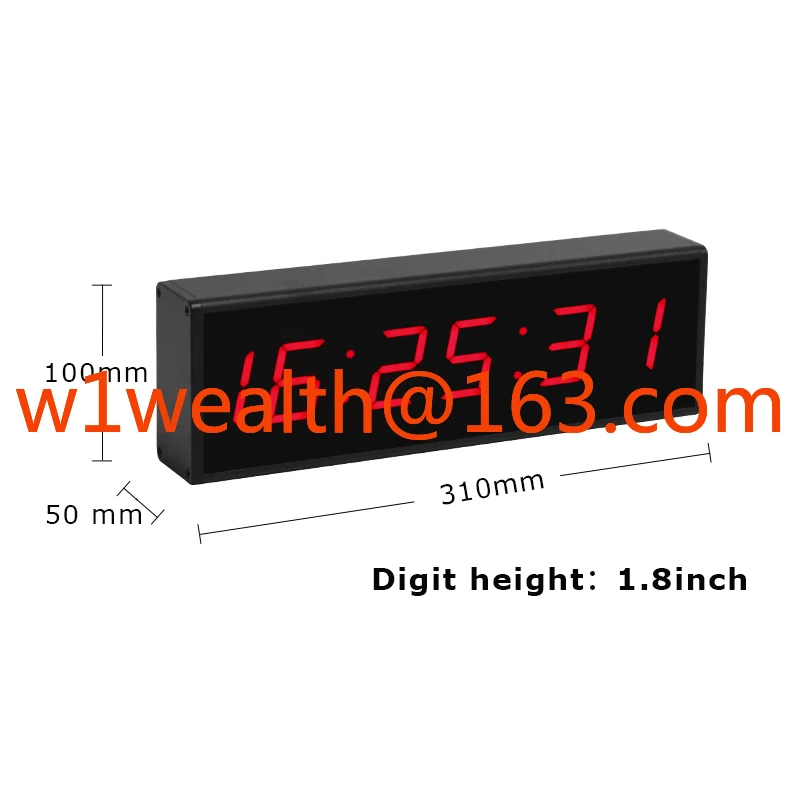 CP13 Modern Hot Home Decor Shelf Wall Hanging Clock 6 Digit Multifunctional Digital LED Clock for Office Hotel