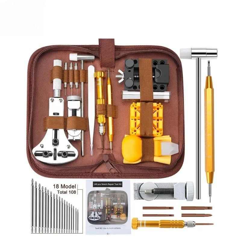 149 Piece Watch Repair Tool Kit for Strap Band Link Remover Cover Opener Back Case Screwdriver Set Professional Maintenance