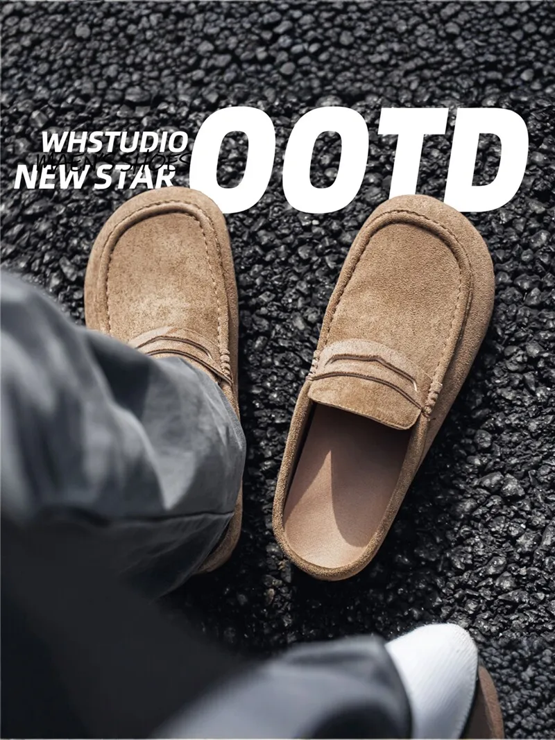 

Birkenstyle Men's Slip-On Casual Loafers 2026 New Summer Vintage Versatile Mule Shoes Comfortable Wear-Resistant Rubber Sole