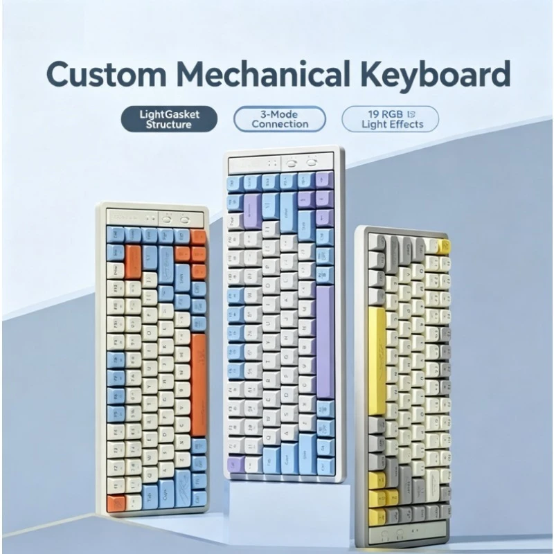 GK65/85/102 TriMode Mechanical Keyboard Wireless Bluetooth Custom Mod Support For Competitive Gaming Home Office Daily Input