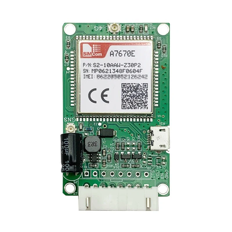 SIMCOM A7670E LTE Cat1 Module Core Board With SIM Card Slot TTL UART 2G LTE-FDD B1/B3/B5/B7/B8/B20 GSM 900/1800MHz