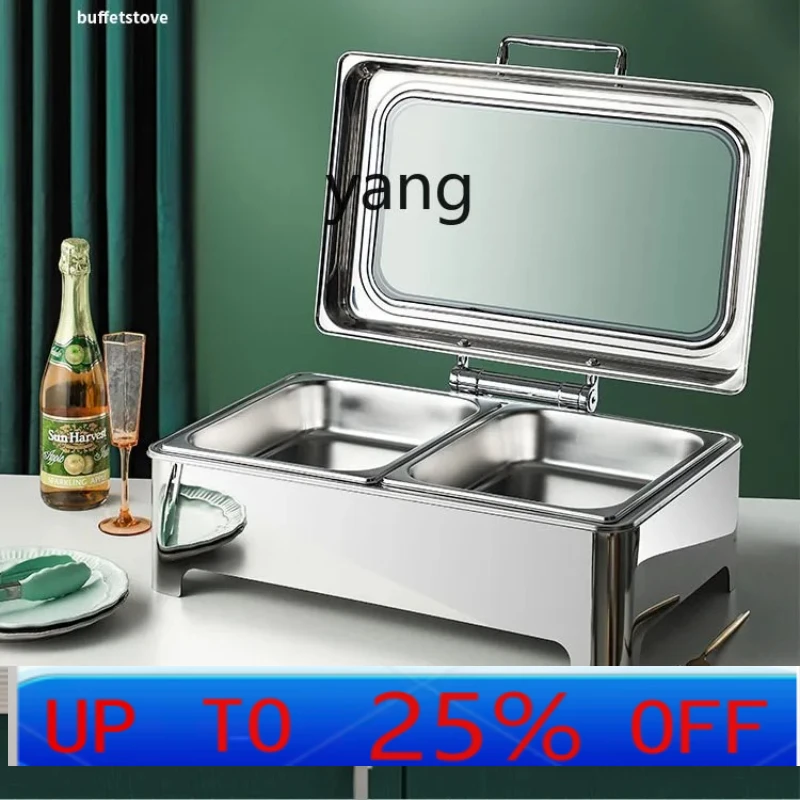 

lmm electric heating buffet stove stainless steel hotel tableware visual insulation pot