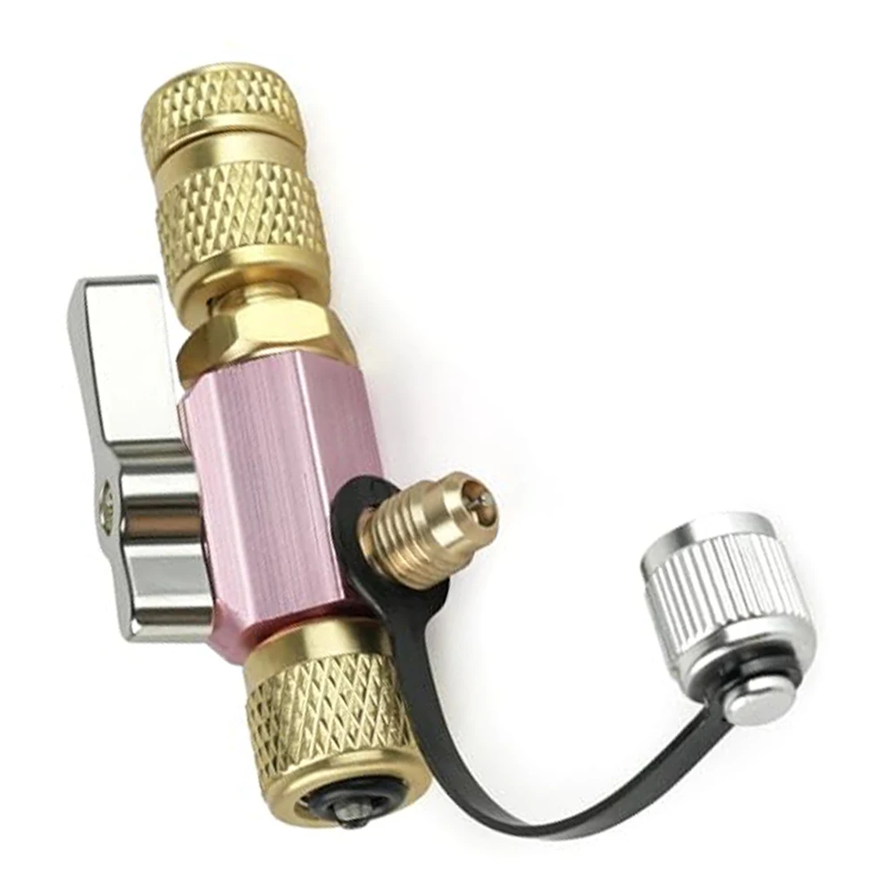 أداة HVAC لأنظمة R410A 5/16 أنثى مضيئة إلى 14 ذكر صمام مضيئة أداة إزالة الصواميل الأساسية مع منفذ قياس الفراغ وختم حلقة O