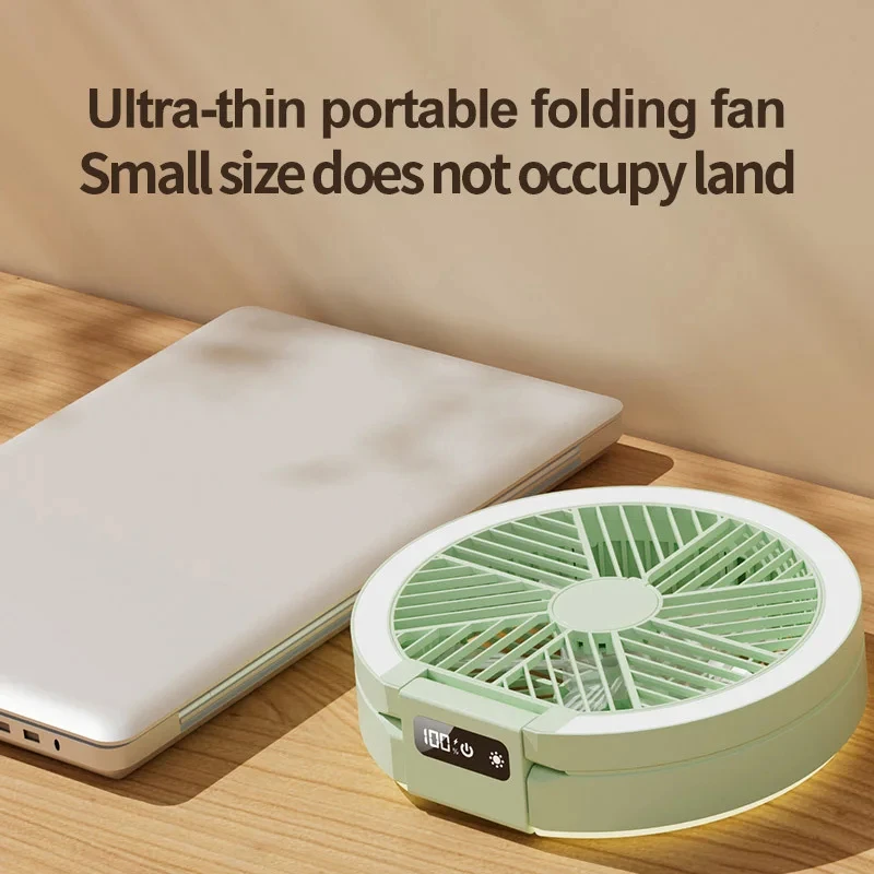 2025 Multi-Functional Electric Fan with LED Display Wireless Portable Home Silent Ventilation Desktop & Wall Mounted Cooling Fan image 2