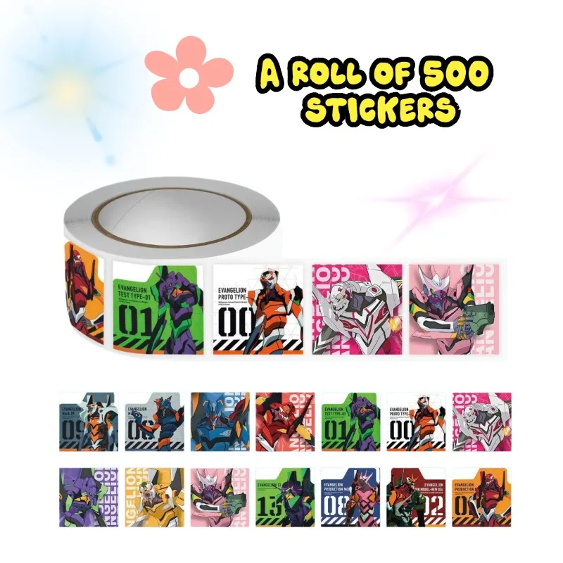 Pegatinas enrollables de Neon Genesis Evangelion, EVA Unit-01, Unit-04, Unit-06, pegatinas decorativas DIY, papelería para álbumes de recortes de dibujos animados