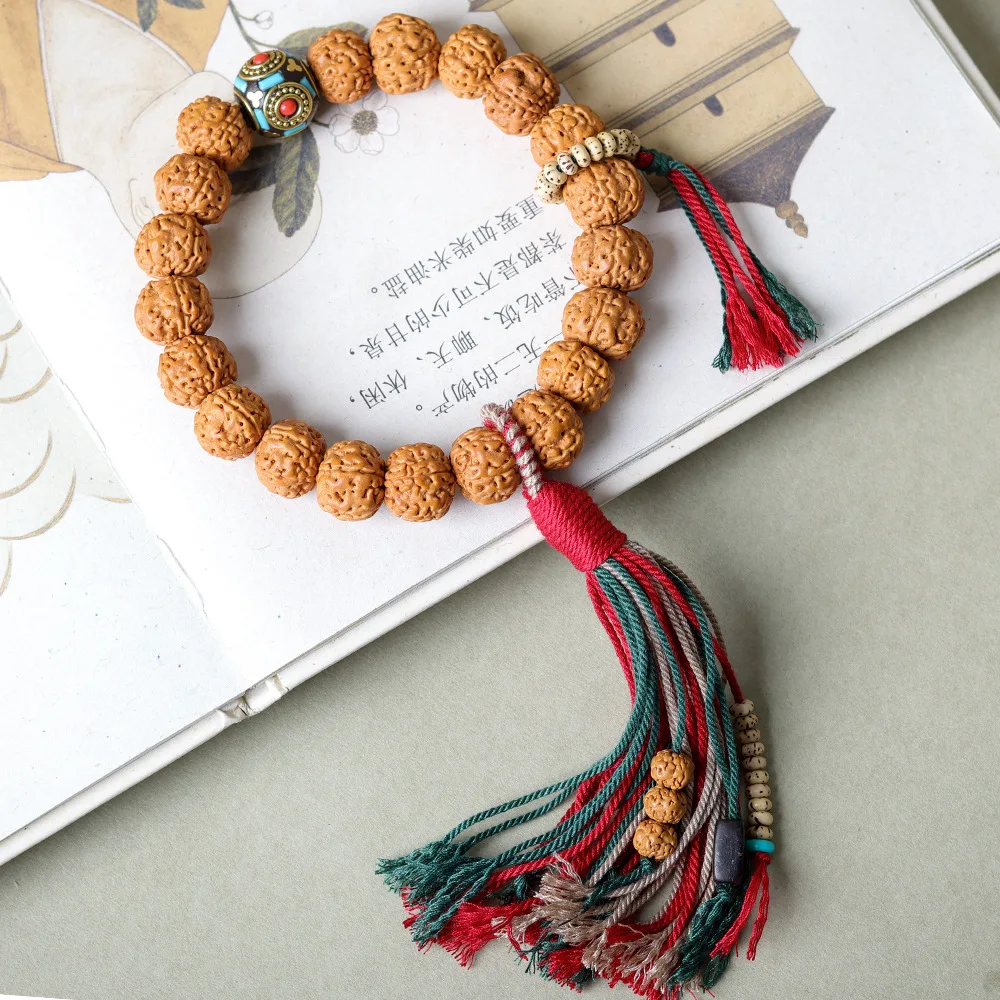 

Original New Diamond Bodhi Plate Dragon Pattern Handmade Weaving Handheld Cultural Play Ethnic Style Buddha Beads Prayer Beads