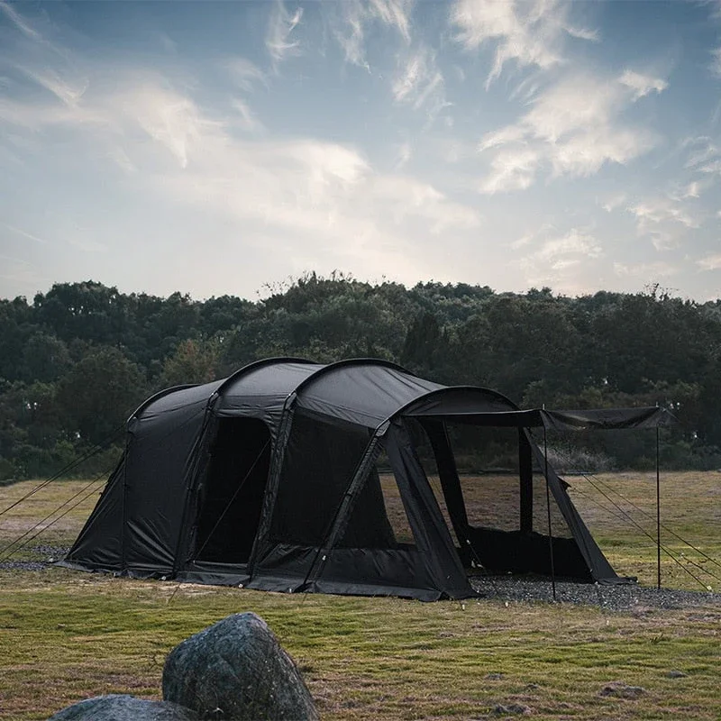 

Waterproof Nylon Material Black Outdoor Tunnel Tent 4 Persons Camping