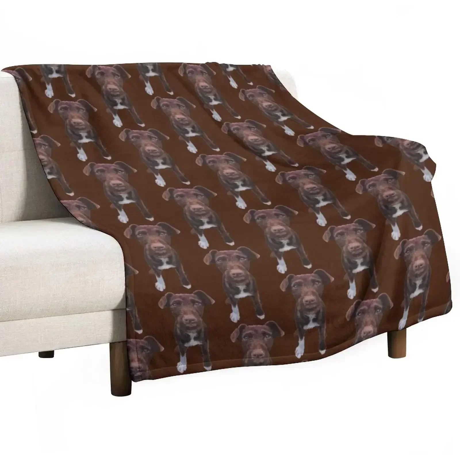 Patterdale Terrier puppy, Joey Throw Blanket Beach Blankets For Bed Shaggy Summer Picnic christmas gifts Blankets