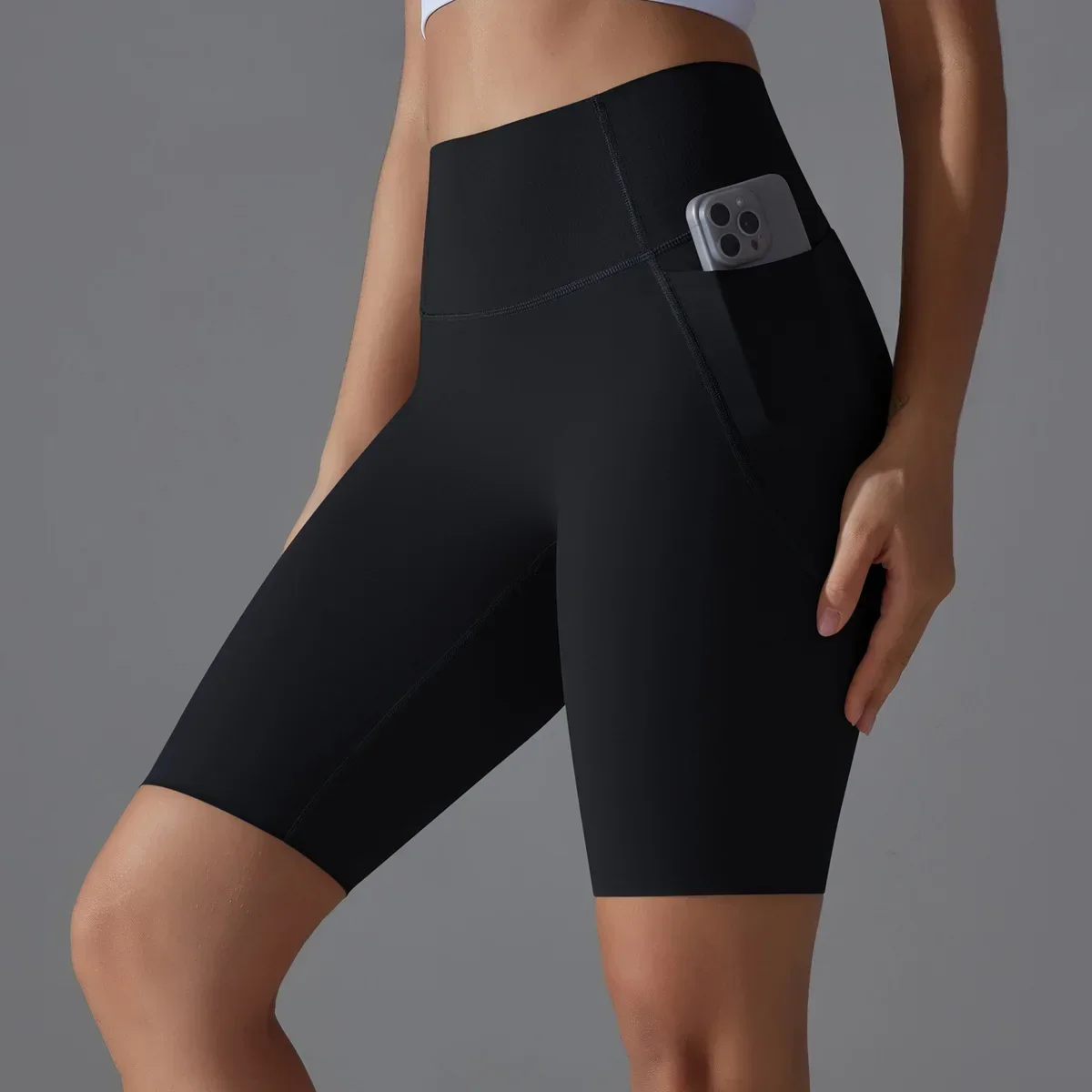

Woman Sports Shorts with Pockets Sportswear Woman Gym Seamless Hip Lift Running Workout Fitness Short Leggings Gym Yoga Clothes