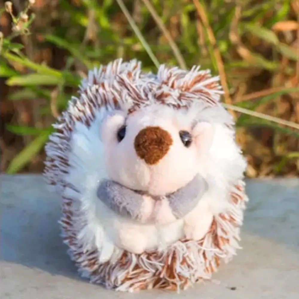 New Cute Hedgehog Pattern Hedgehog Keychain Flannel Bag Pendant Keyring Handbag Keyring Alloy Key Chain