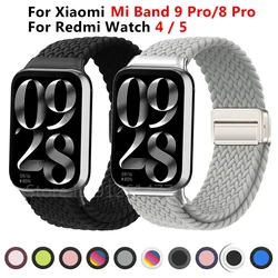 Nylon Braided Strap For Xiaomi Mi Band 9 Pro/8 Pro Magnetic Wristband Bracelet Smartwatch Strap For Redmi Watch 5/4 Accessories