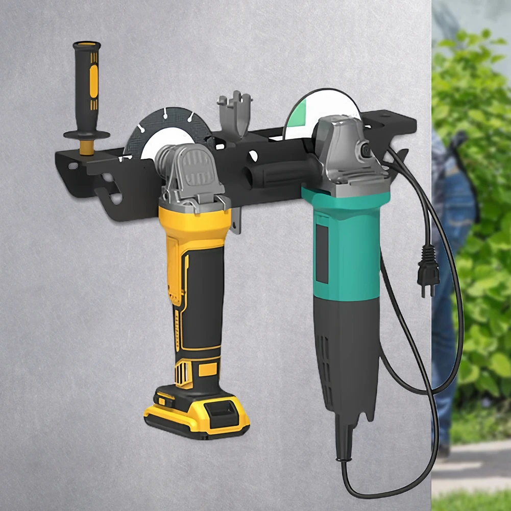 Support de meuleuse d'angle à 2 baies avec cintre pour cordon, support organisateur mural pour polisseuse, support pour outils électriques pour couteaux, polisseuses, espace de travail