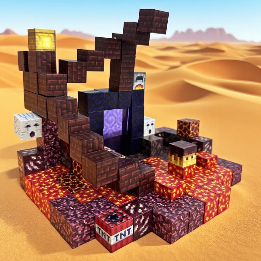 132 Pcs STEM Sensory Toy  Magnetic Building Block Magnet Cube Mine World Set for Boy Girl Kid Age 3+ DIY Model Children