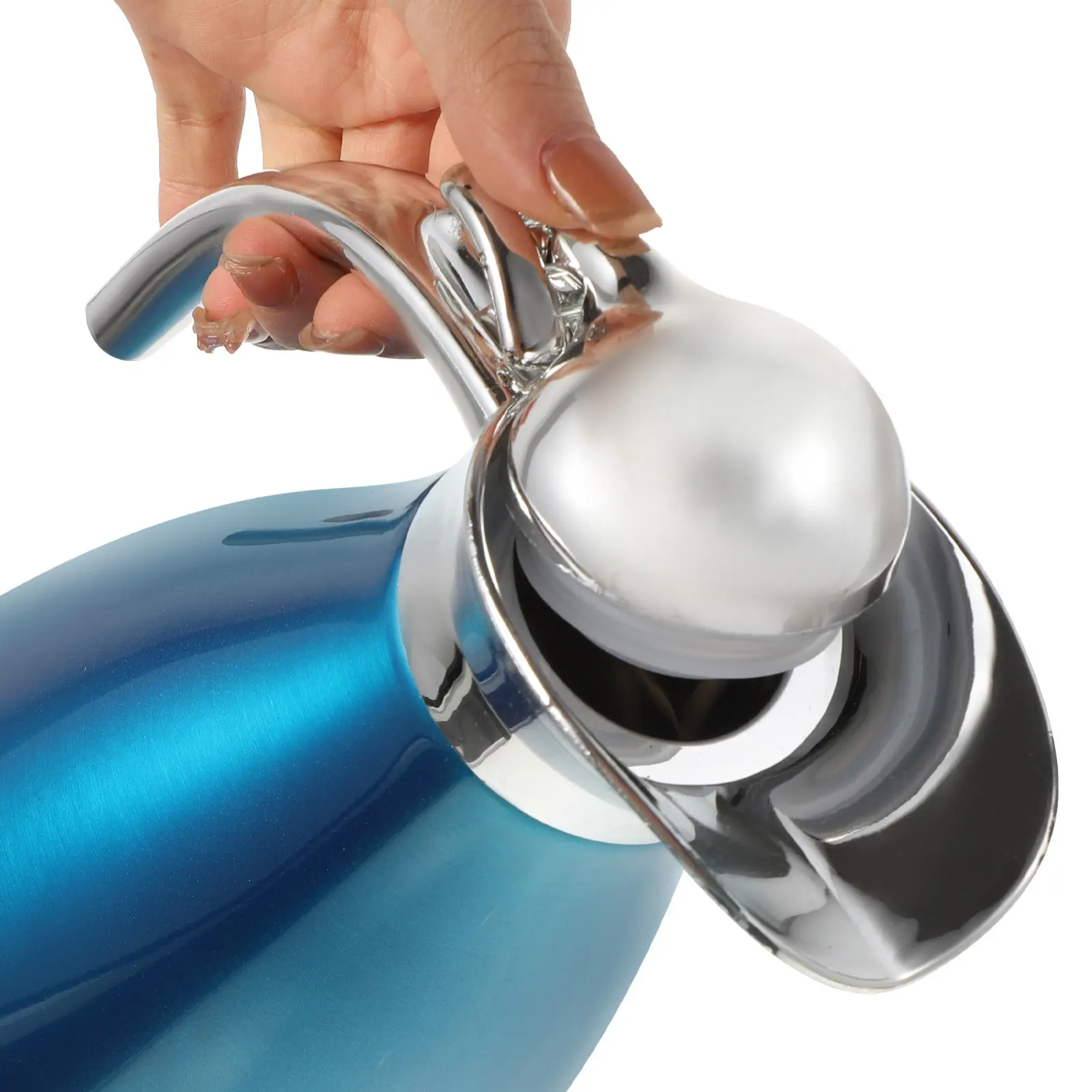 Blue Stainless Steel Double-Layer Insulated Bottle Large Capacity Thermal Pot Household Office Travel Vacuum Water Container