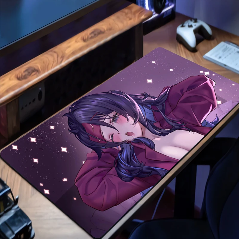 Alas Mouse Gaming Aksesori M-miSide Alas Meja Keyboard Gamer Kantor Alas Mouse Anime Game PC Besar Antiselip