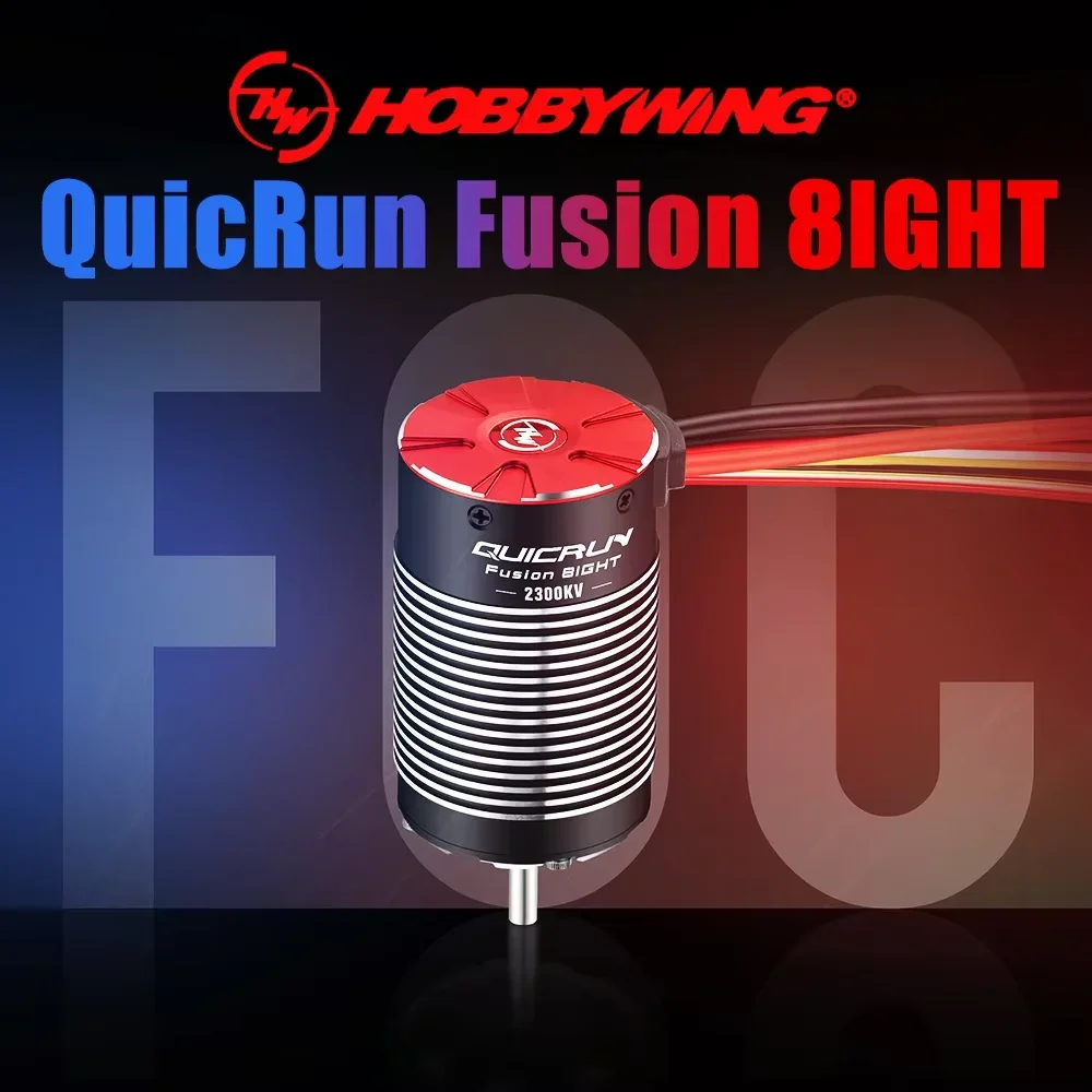AvaCoreHOBBYWING QuicRun Fusion 8IGHT 2-IN-1 80A 2300KV Brushless Sensored Motor ESC Integrated For 1/8 RC Car Rock Crawler