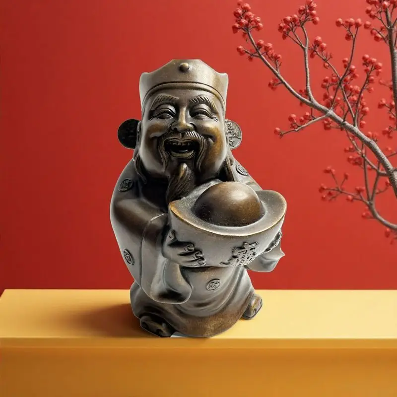 Bronze Feng Shui God of Wealth Figurine for Hom Shop Office and Company Opening