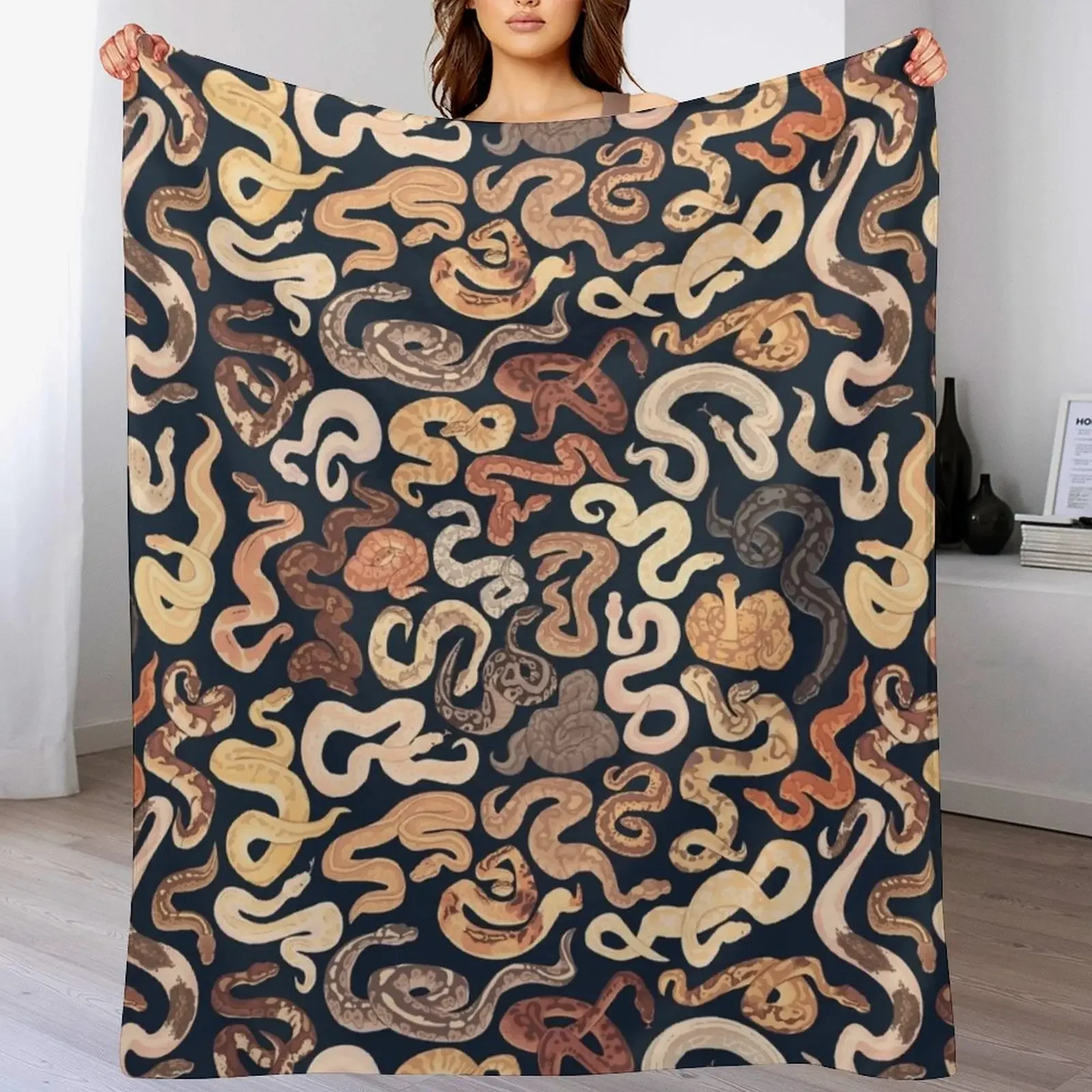 Morph flavored noodles in dark blue Throw Blanket Stain Resistant Cozy Warm Blanket