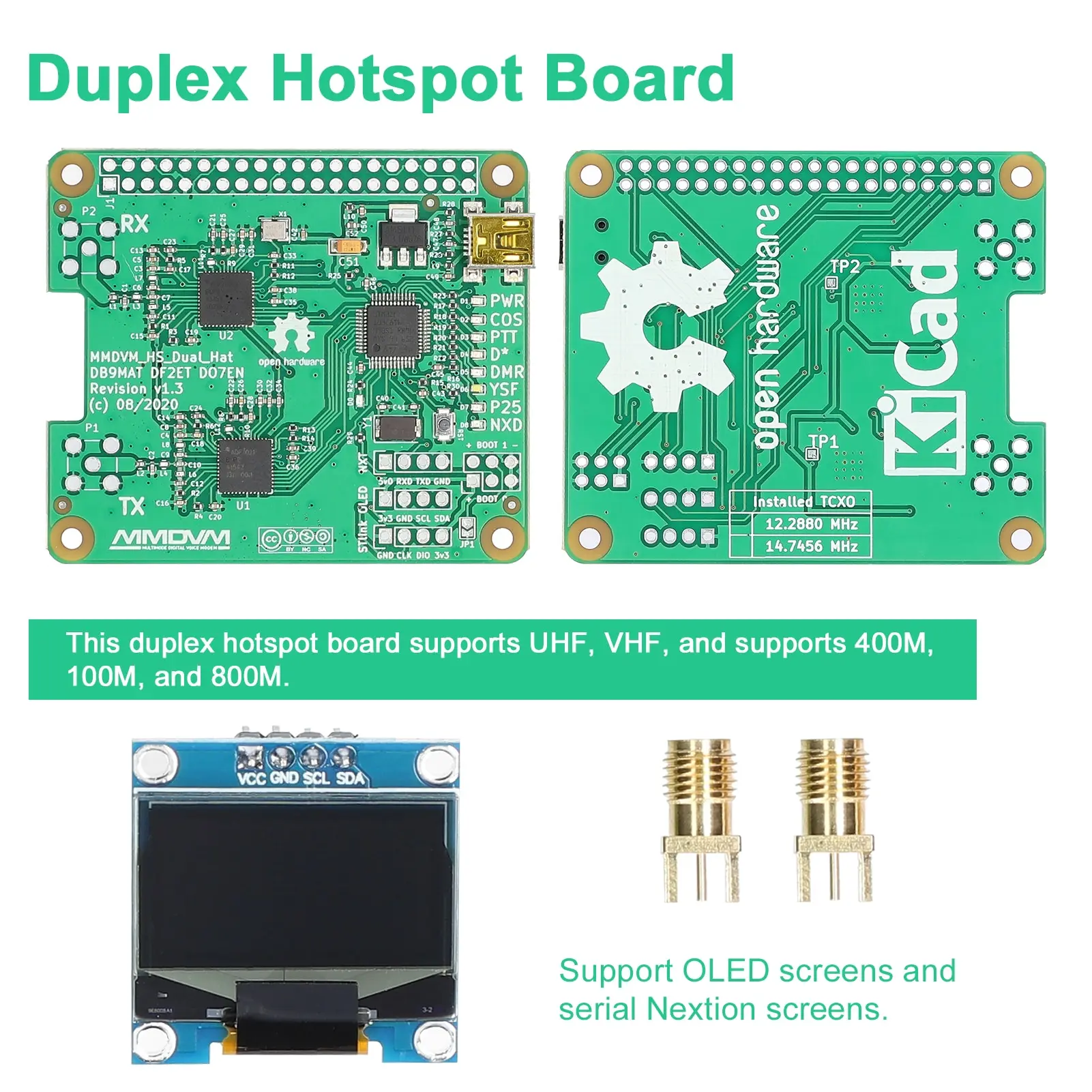 MMDVM Duplex Hotspot Board with OLED Display Screen Support DMR P25 D Star Mini Relay Module Support UHF VHF for Raspberry Pi