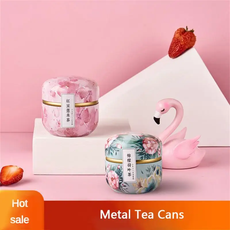 Tea Box Smooth Surface Strong Sealing Round Can Tinplate Tea Set Snack Box Fresh And Bright Not Easy To Change Color Candy Box