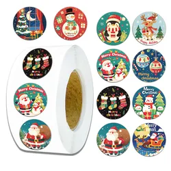 500PCS Cartoon Creative Christmas Gift Stickers Sealing Stickers Merry Christmas Adhesive Labels