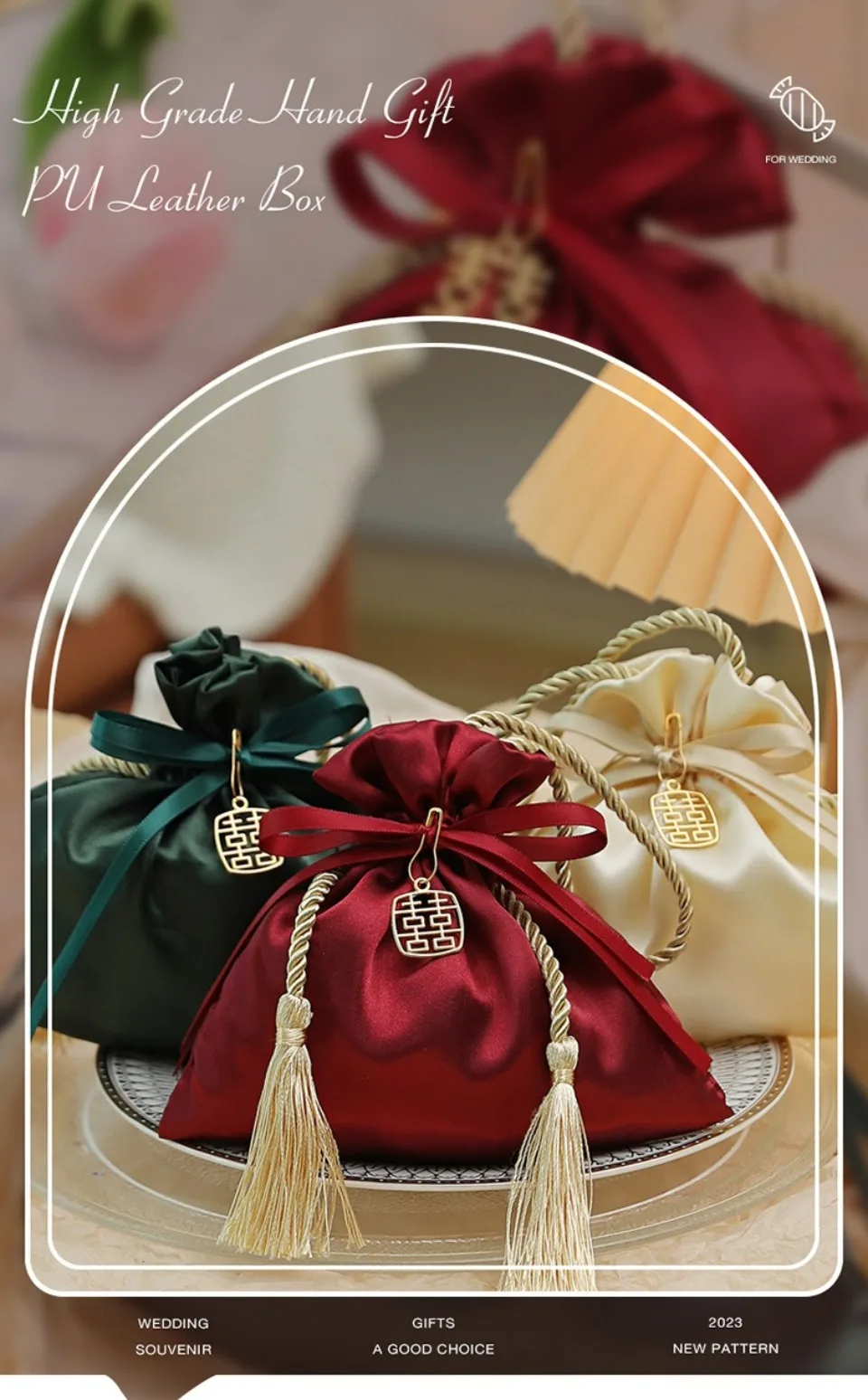 10/30/50 Pcs Luxus Verpackung Kordelzug Samt Beutel Beutel Geschenk Tasche Für Hochzeit Süßigkeiten Boxen Mit Perle string Dekor Gefälligkeiten Taschen – Detail 1