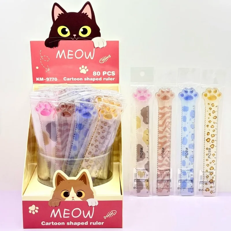 regle-en-forme-de-patte-de-chat-de-dessin-anime-marque-page-mignon-outil-de-mesure-et-de-dessin-cadeau-promotionnel-fournitures-scolaires-40-pieces-lot