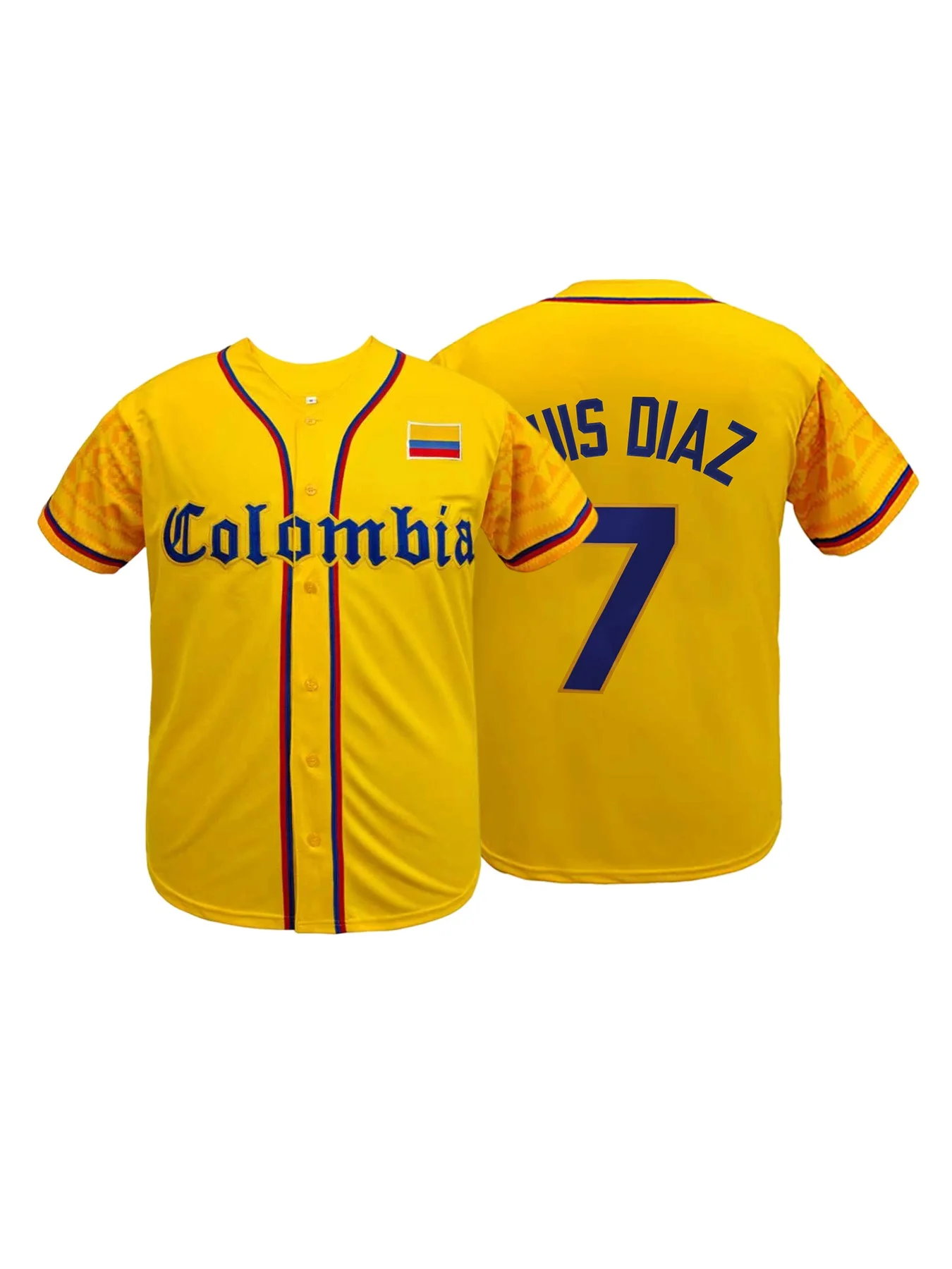 

Men Women 7 Yellow Baseball Jersey Embroidered Button Down Retro Vintage Baseball Shirt Breathable Casual Sports Fan Tops S-3XL
