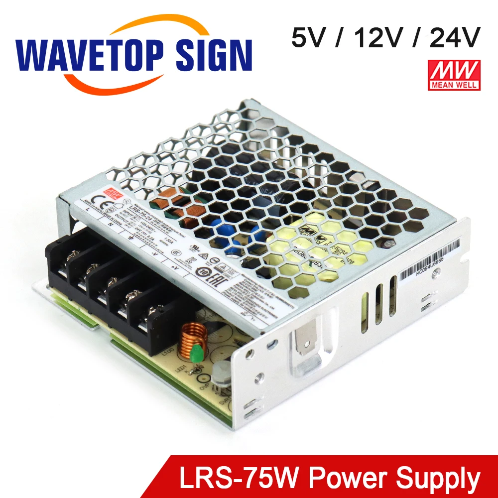 Original MW MeanWell Switch Power Supply LRS-75W 12V 6A / 24V 3.2A Use For Engraving Machine Controller