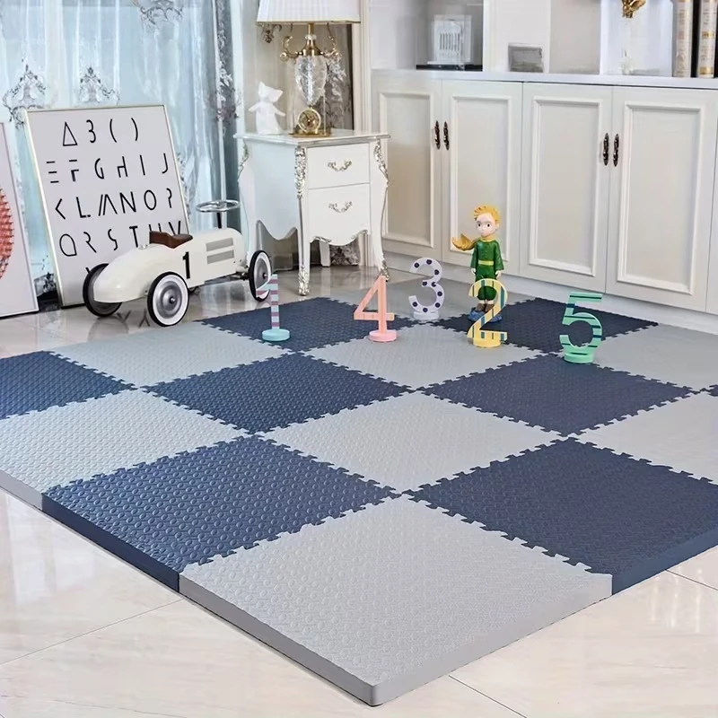 8Pcs 60x60x1CM Single-Piece Fitness Mat Temporary Fitness Area Pavement Rug Ree Leaf Patterned Foam Flooring Mat