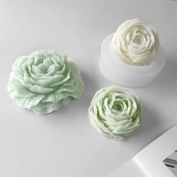 Peony Flower Candle Silicone Molds DIY Flowers Handmade Soap Scented Plaster Mold Cake Chocolate Candy Baking Mould