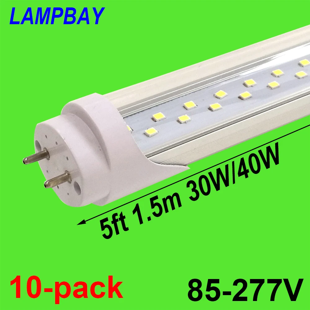 

Double Row Lights LED Tube Bulb 5ft 1.5m 30W 3900LM 40W 5000LM 60" T8 G13 Fluorescent Retrofit Lamp Super Bright Bar Lighting