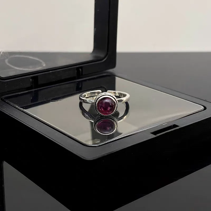 

Корейская версия, модное изысканное круглое кольцо в стиле ретро, ювелирное изделие, подарок, элегантное кольцо на палец из стерлингового серебра 925 пробы для женщин