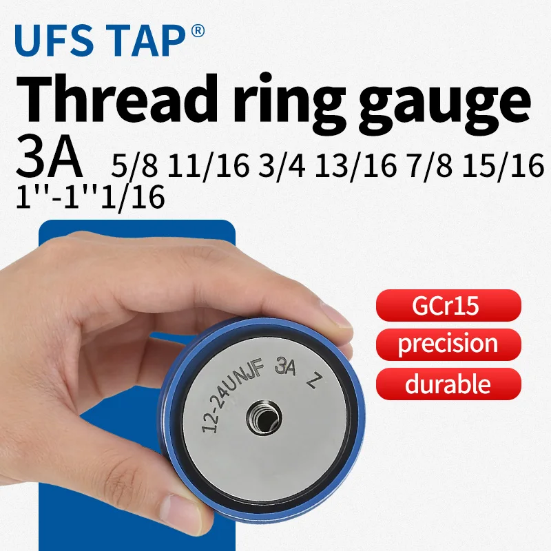 

UFS 1SET(1*GO+1*NOGO) 3A 5/8 11/16 3/4 13/16 7/8 15/16 1''-1''1/16 UN/UNC/UNF/UNS/UNEF America Standard Fine Thread Ring Gauge
