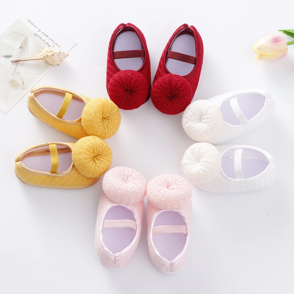 Toddler Baby First Walkers 0-12M Soft Sole Non-Slip Crib Shoes For Girls Newborn Princess Wedding Shoes With Hat Everything