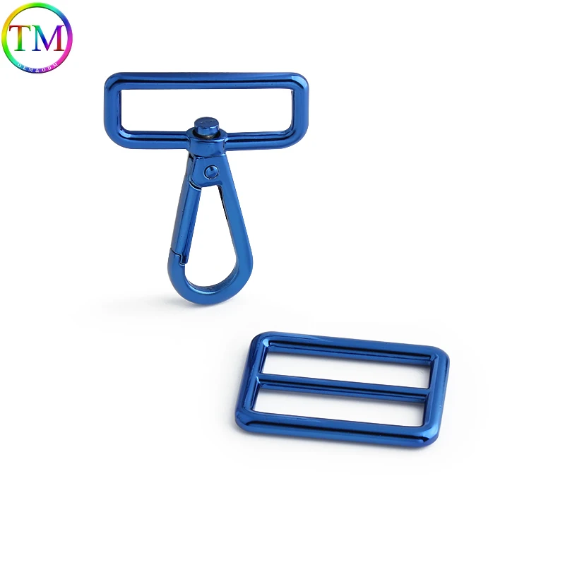 Blue Metal O Rings para Bolsa, Pin Buckles,Snap Hooks para Bolsa, Bag Trigger Clasp, Couro Artesanato, Novo Estilo, Acessórios de Hardware