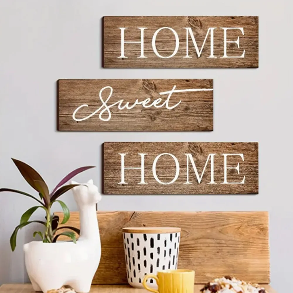 الشعور بالعودة إلى المنزل رسائل تسجيل نمط ريفي مضحك جدار خشبي زخرفة شخصية الإنجليزية رسالة معلقة المجلس