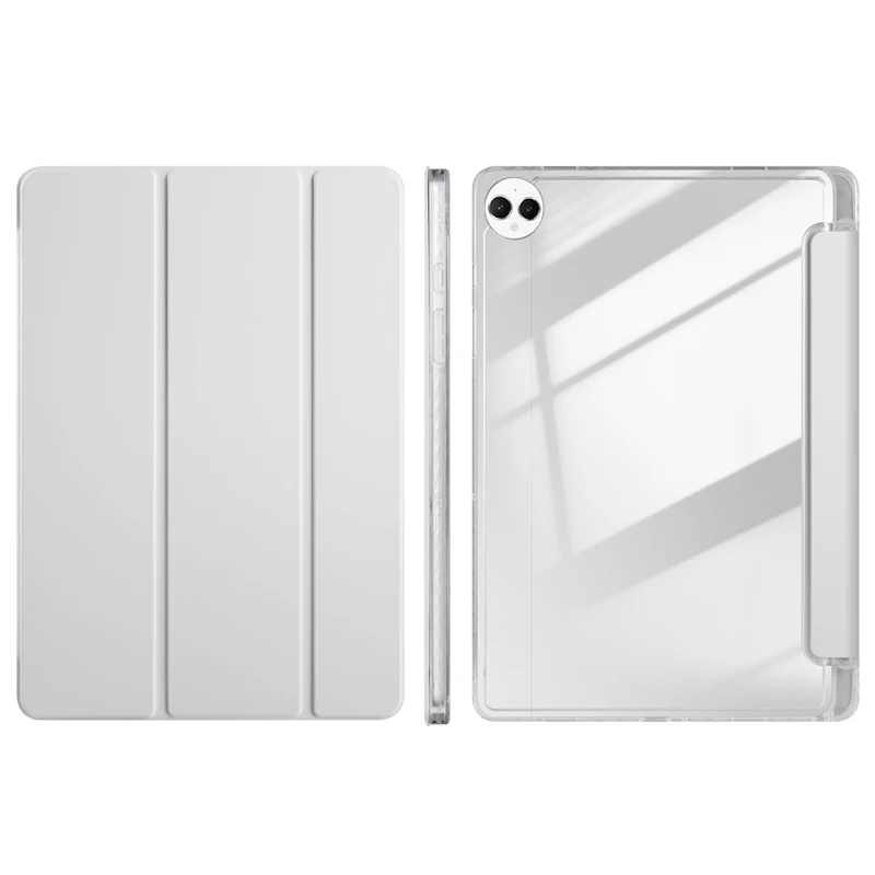 For Huawei Matepad Pro 12.2 Case with Pencil Holder Trifold Acrylic Clear Back Hard Cover For Funda MatePad Pro 12 2 2025 Case
