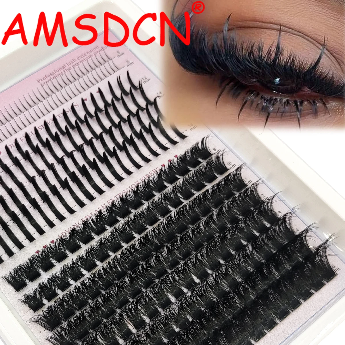 AMSDCN 80D/100D eyelash cluster with bottom and spiky volume DIY anime eyelash cluster extends eyelashes
