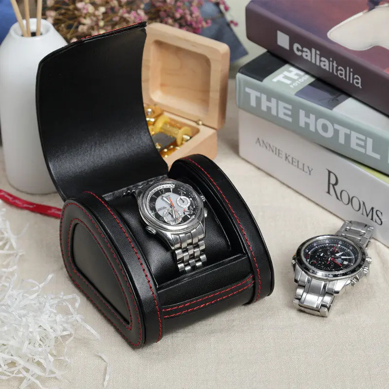 New Leather Watch Case Storage Box Luxury Watch Travel Case Fashion Watch Roll Black Watch Holder 시계박스케이스