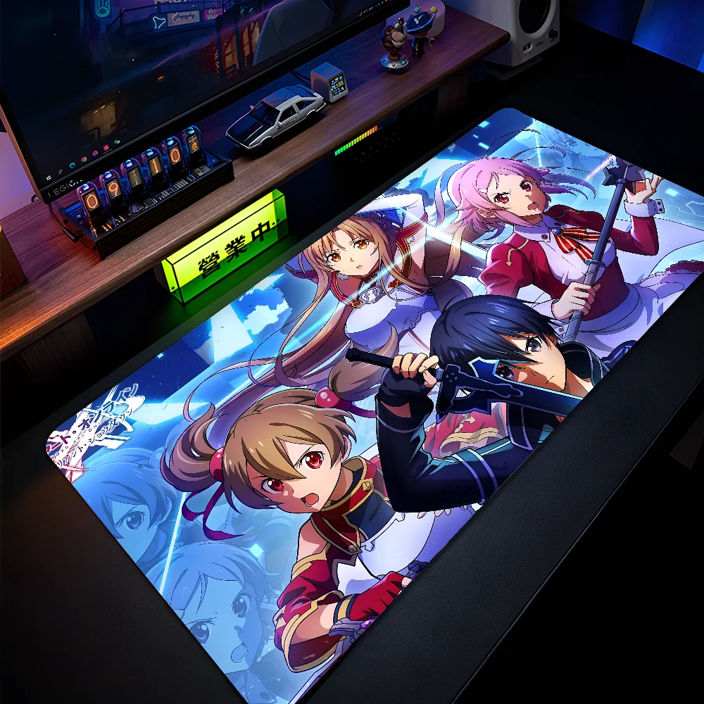 S-Sword Art Online Mousepad Large Gaming Mouse Pad LockEdge Thickened Computer Keyboard Table Desk Mat