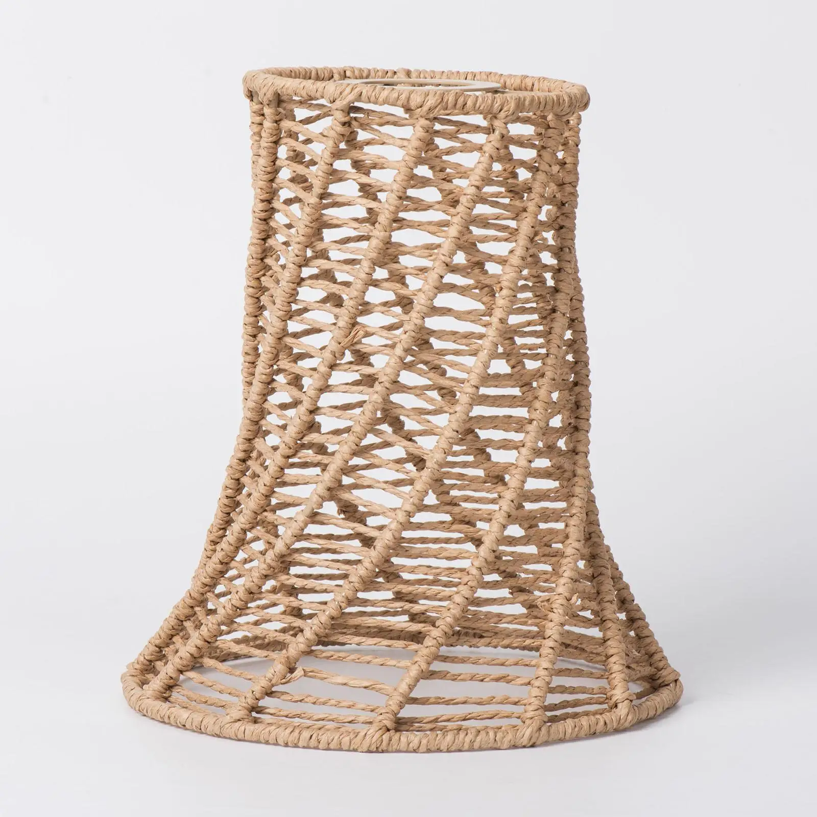 Paper Rope Lamp Shade Handwoven Retro Replacement Unique Bulb Guard Pendant Light Cover Rustic for Restaurant Farmhouse Home