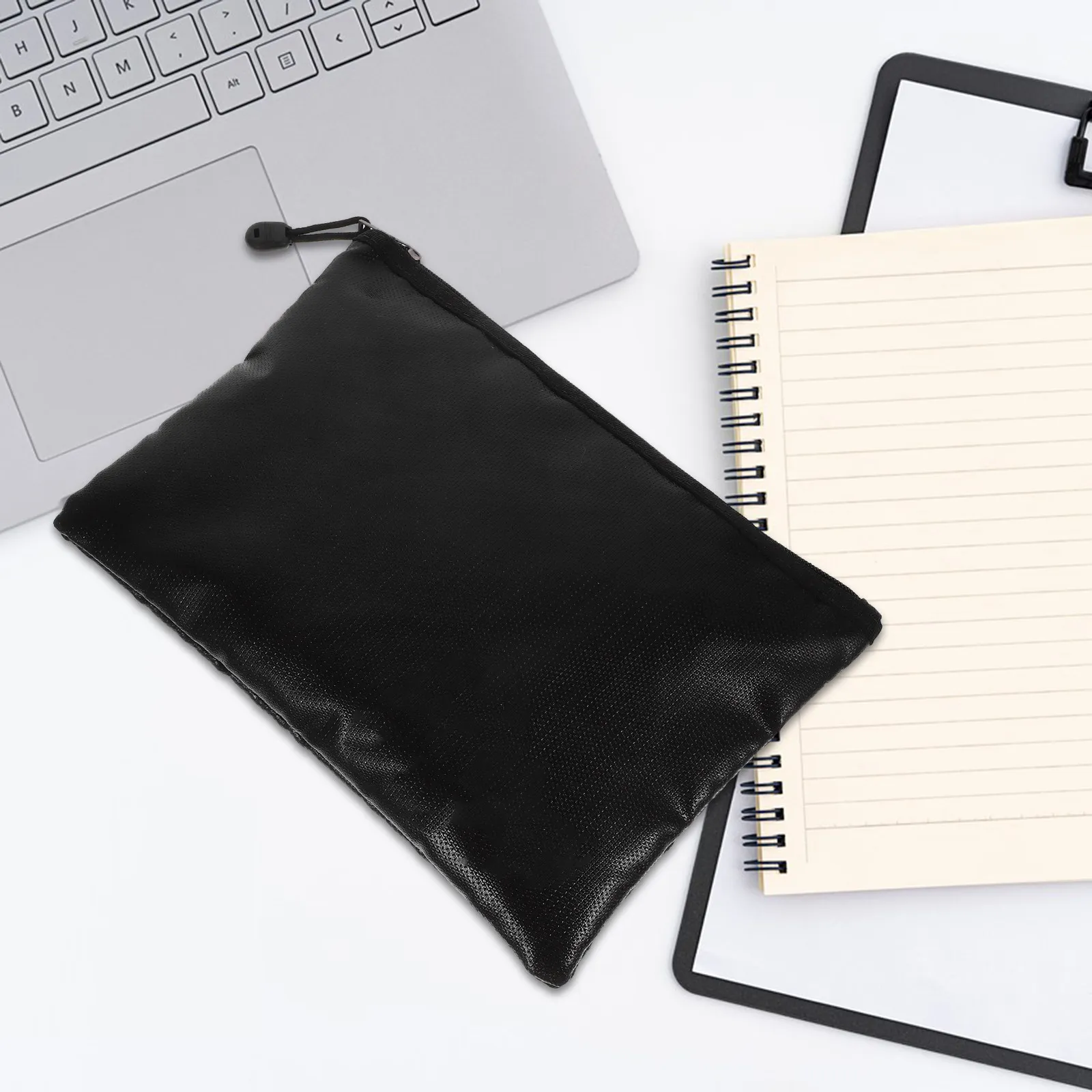 1Pcs Fireproof Waterproof Document Bag Silica-Coated Fiberglass Cloth Large Capacity Zipper Safe Storage for Office