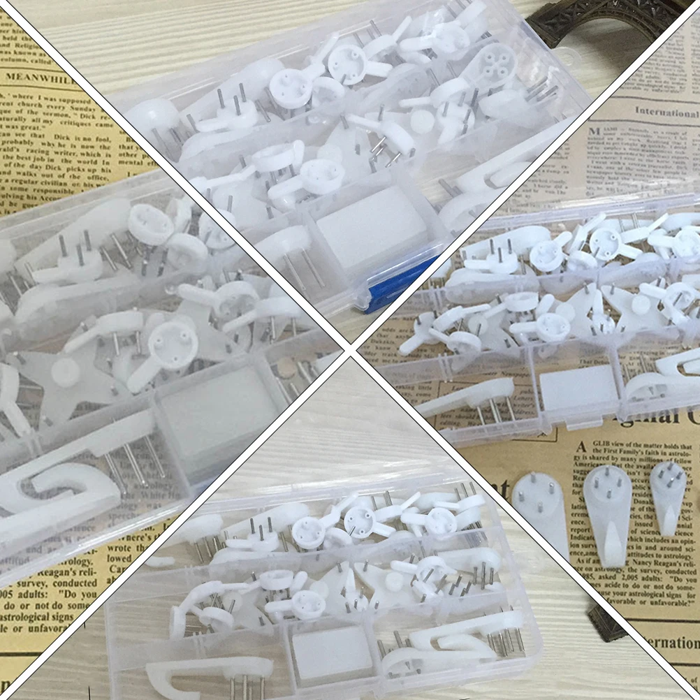 Hanging Wire Invisible Traceless Nail Hook Combination Picture Hooks Accessories Set Stainless Steel