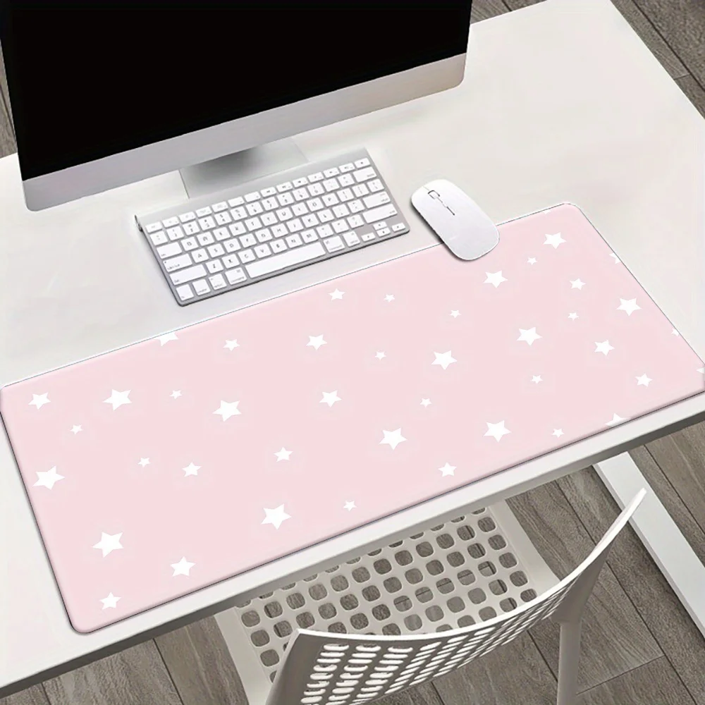 

Pink Starry Desk Pad with Wrist Support - Non-Slip, Durable Polyester Surface, Perfect for Office or Home Workspace, Stylish Sta